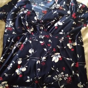 Chaps 1x short sleeve v neck blouse